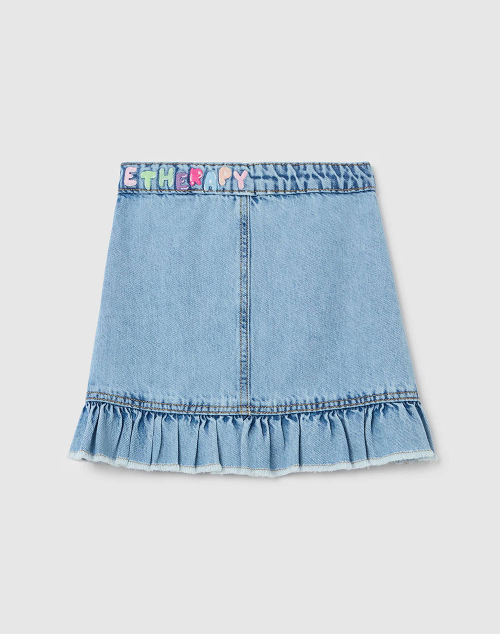 OVS DENIM SKIRT W/EMBRO 2203324-MEDIUM BLUE LightBlue φωτογραφία