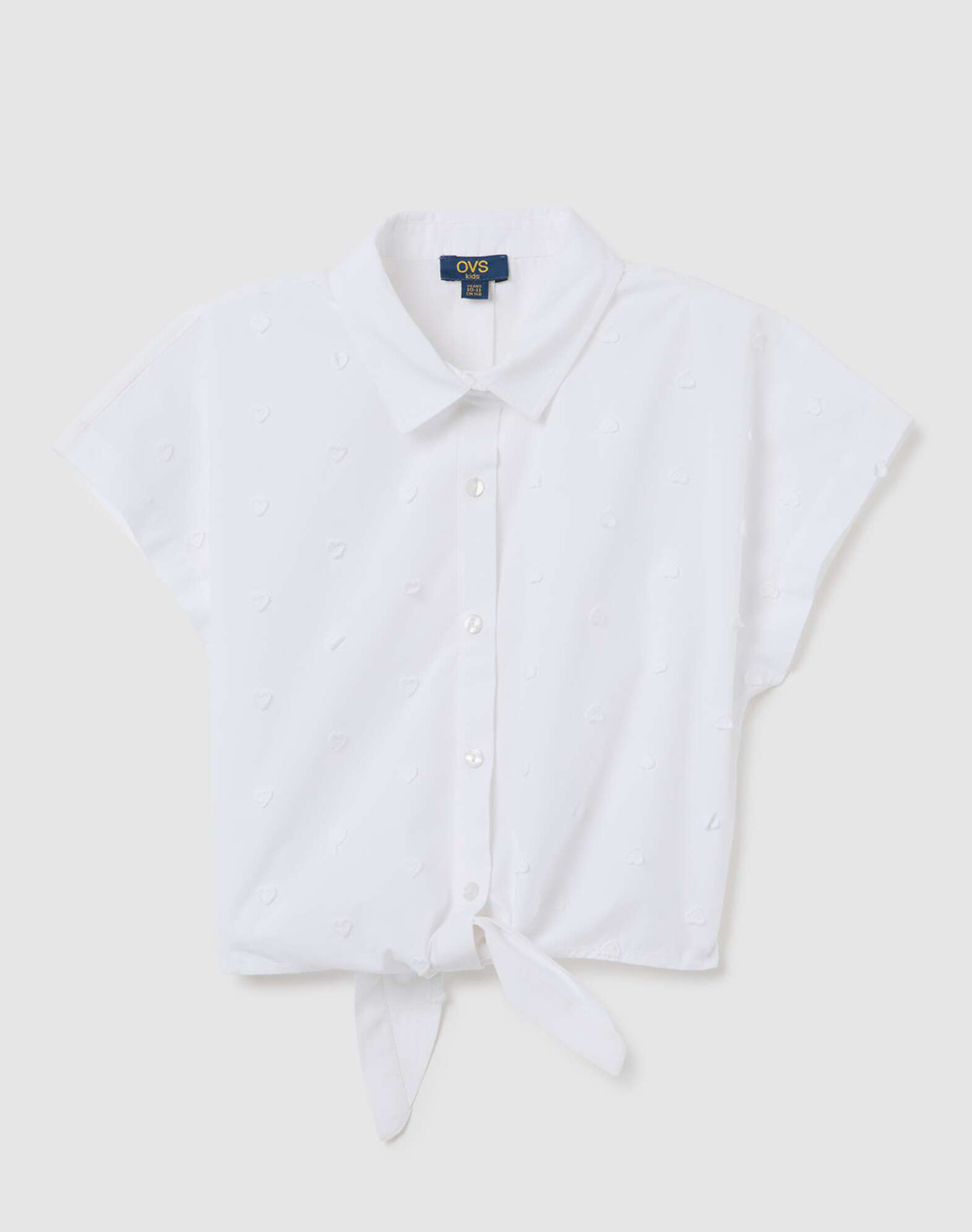 OVS OVS TOP W/KNOT AND EMBRO 2362713-SNOW WHITE White