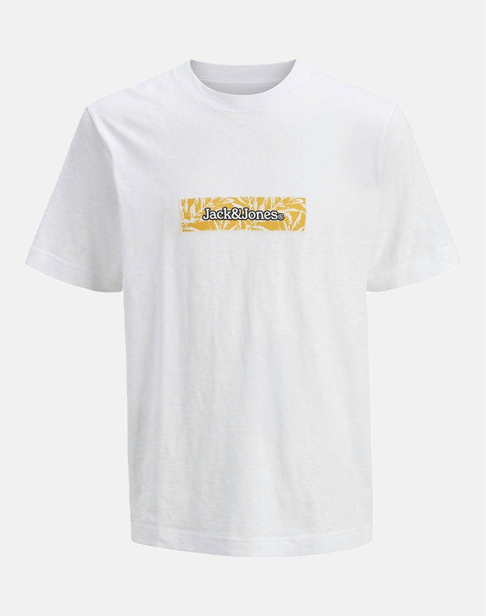 JACK&JONES JORSPLIT AOP BRANDING TEE SS CREW JNR 12274901-BRIGHT WHITE White