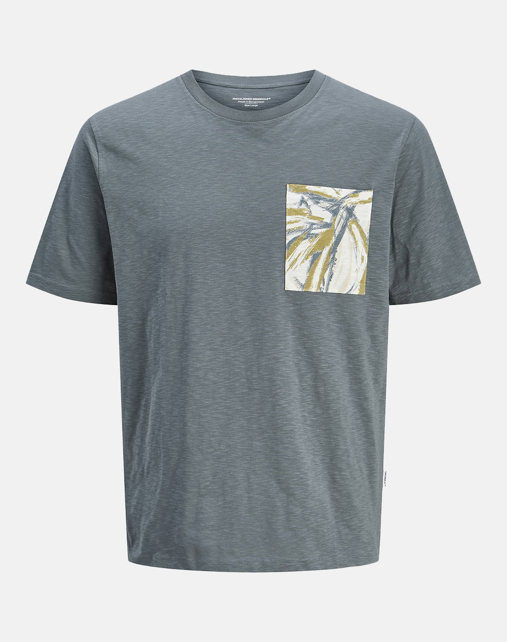 JACK&JONES JORSPLIT AOP POCKET TEE SS CREW NE JNR 12274919-Stormy Weather Gray