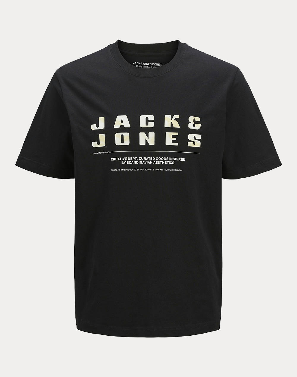 JACK&JONES JCORECHARGE FRONT BRANDING TEE CRE JNR 12274730-BLACK Black