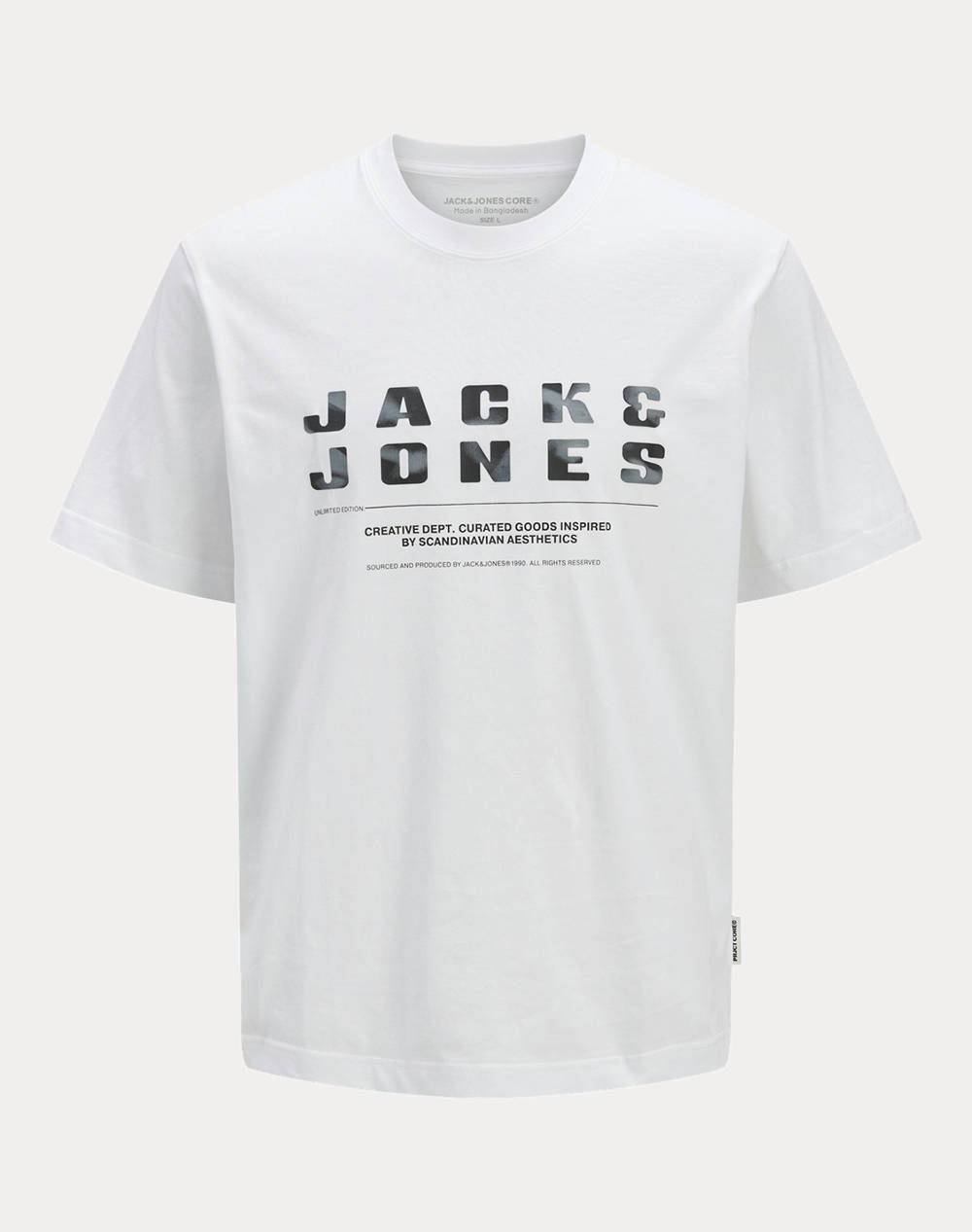 JACK&JONES JCORECHARGE FRONT BRANDING TEE CRE JNR 12274730-BRIGHT WHITE White