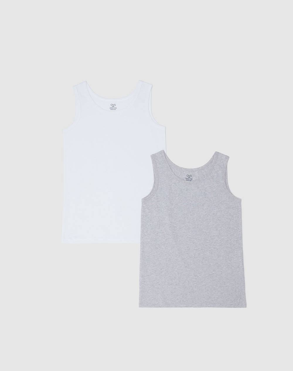 OVS OVS PK 2 VST 10/15 S/L JERSEY 2267664-WHITE/GREY Multi