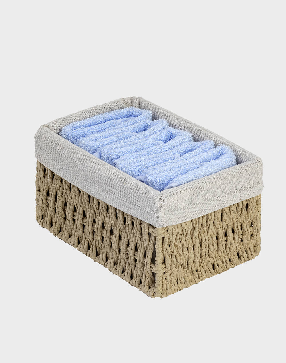 NIMA HOME NIMA Καλαθάκι με 5 τεμάχια Λαβέτες - Bamboo Nest Light Blue (Διαστάσεις: 5 x 25x25εκ.) N34645