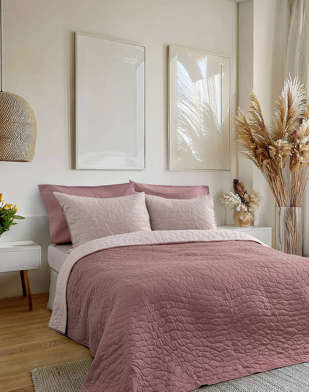 NIMA HOME NIMA Κουβερλί Υπέρδιπλο - Nala Wild Dusty Pink / Apple (Διαστάσεις: 220x240εκ.) N34678