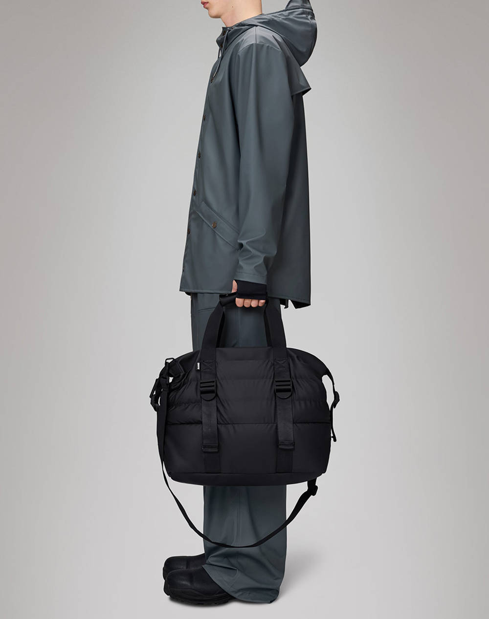 RAINS Puffer Mix Weekend Bag Small W3 (Διαστάσεις: 27 x 26 x 52εκ.) 14060-01 Black φωτογραφία