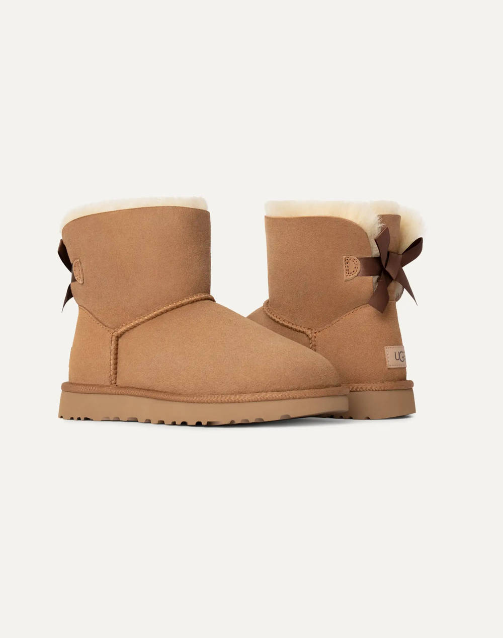 Ugg Mini Bailey Bow Ii 1016501-Che Tan Γυναικεία παπούτσια Μπότες Μποτακια Politikos Shop Πολιτικός