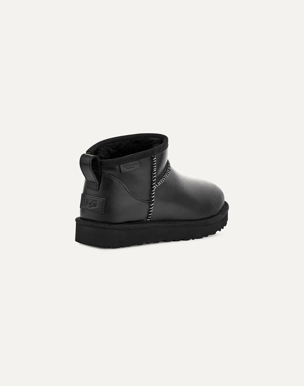 Ugg Classic Ultra Mini Lthr Regen 1163490-Blk Black Γυναικεία παπούτσια Μπότες Μποτακια Politikos Shop Πολιτικός