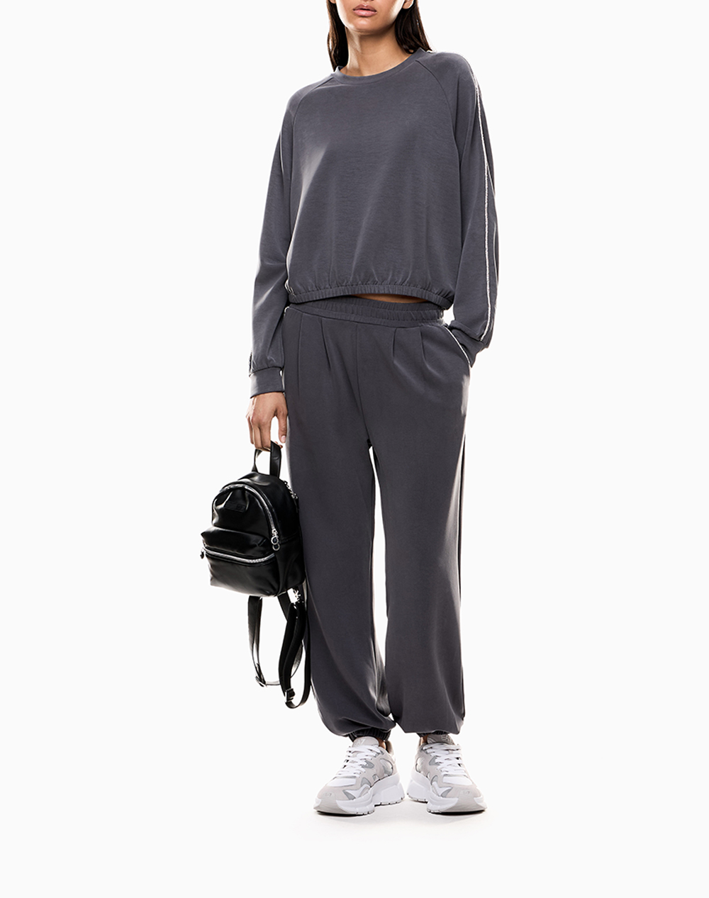 Ea7 Jersey Blouse 7W000444Af12643-U8117 Darkgray Γυναικεία ρούχα μπλούζες φούτερ Politikos Shop Πολιτικός