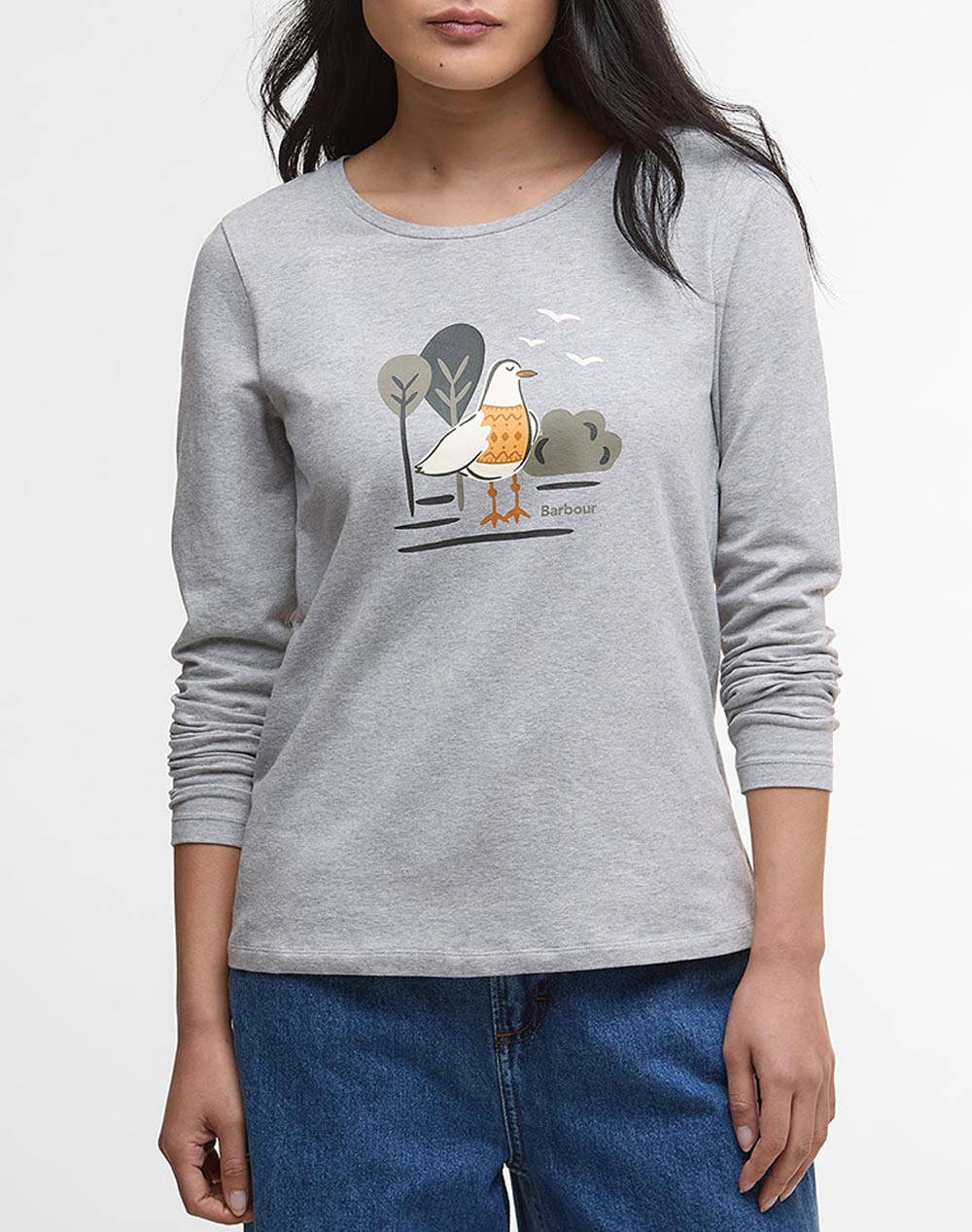 BARBOUR LOSSIE LS T-SHIRT LTS0685-BRGY31.7 LightGray