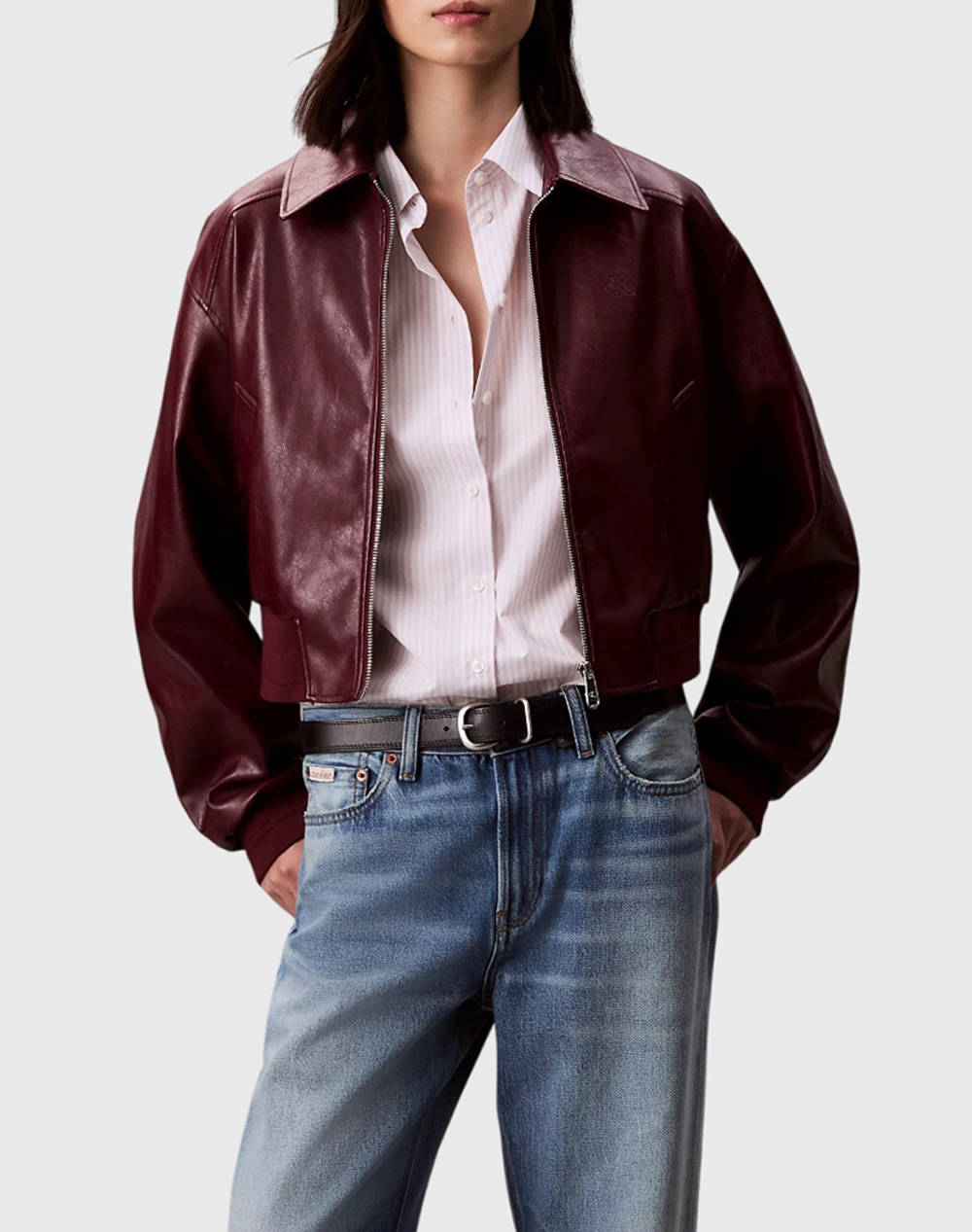 CALVIN KLEIN JEANS A-Crppd Crnkl Fx Lth LV047C518G-VLP Bordeux