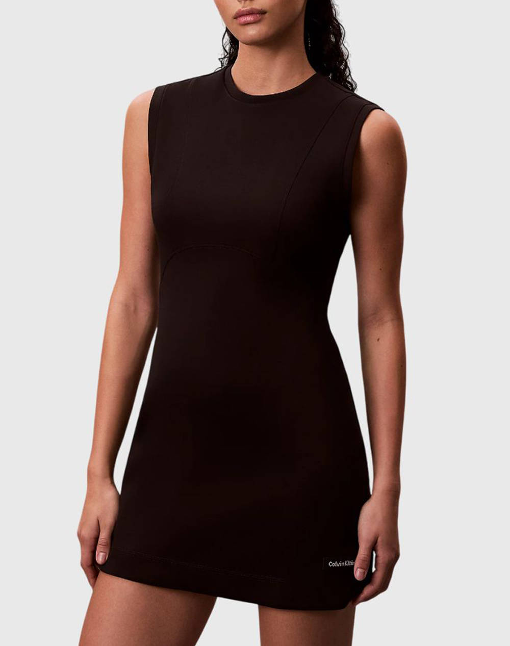 CALVIN KLEIN CALVIN KLEIN JEANS SL SCUBA SEAM DETAIL MINI DRESS LV044D223G-UB1 Black