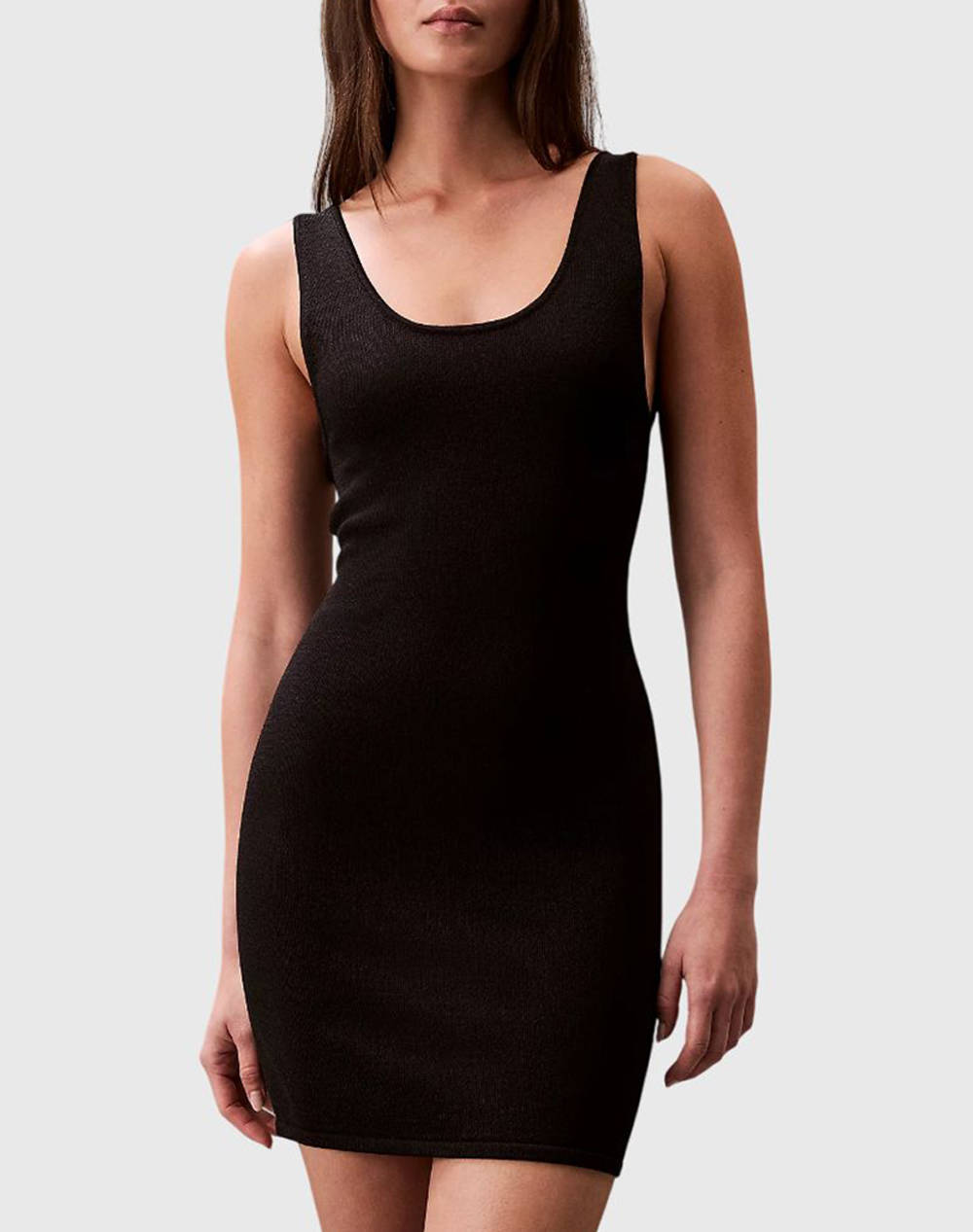 CALVIN KLEIN Novelty Sheen Cross Back Dress LV044C347G-UB1 Black