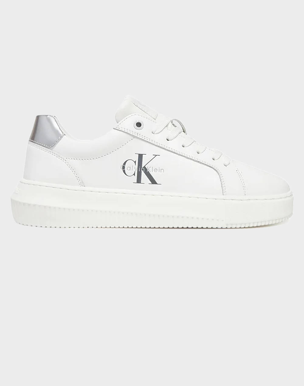 CALVIN KLEIN JEANS CHUNKY CUPSOLE LTH SILVER YW0YW01876-02R White