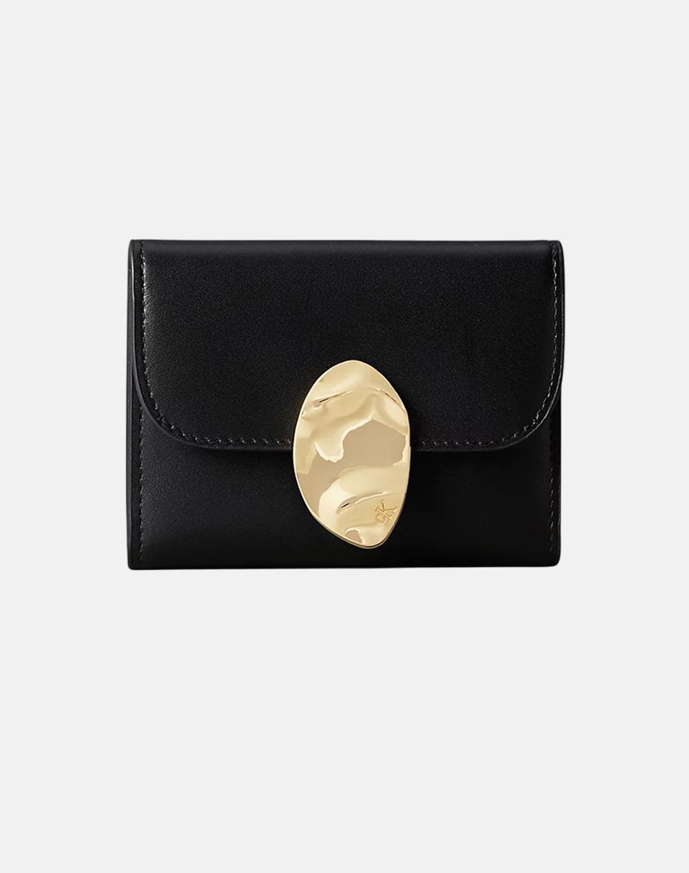 CALVIN KLEIN CALVIN KLEIN STONE LOCK SLOUCHY LTHR TRIFOLD (Διαστάσεις: 7.5 x 10.5 x 0.5εκ.) LV04F1062G-UB1 Black