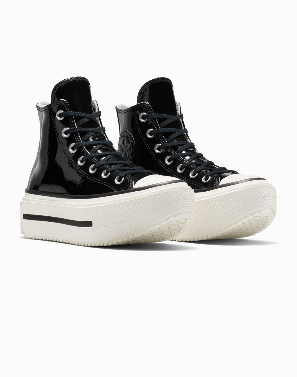 CONVERSE CHUCK TAYLOR ALL STAR LIFT DOUBLE STACK PLATFORM PATENT LEATHER A12977C-001 Black