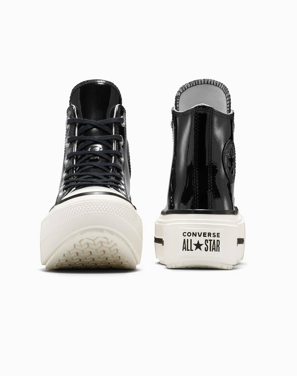 Converse Chuck Taylor All Star Lift Double Stack Platform Patent Leather A12977C-001 Black Γυναικεία παπούτσια Sneakers Politikos Shop Πολιτικός