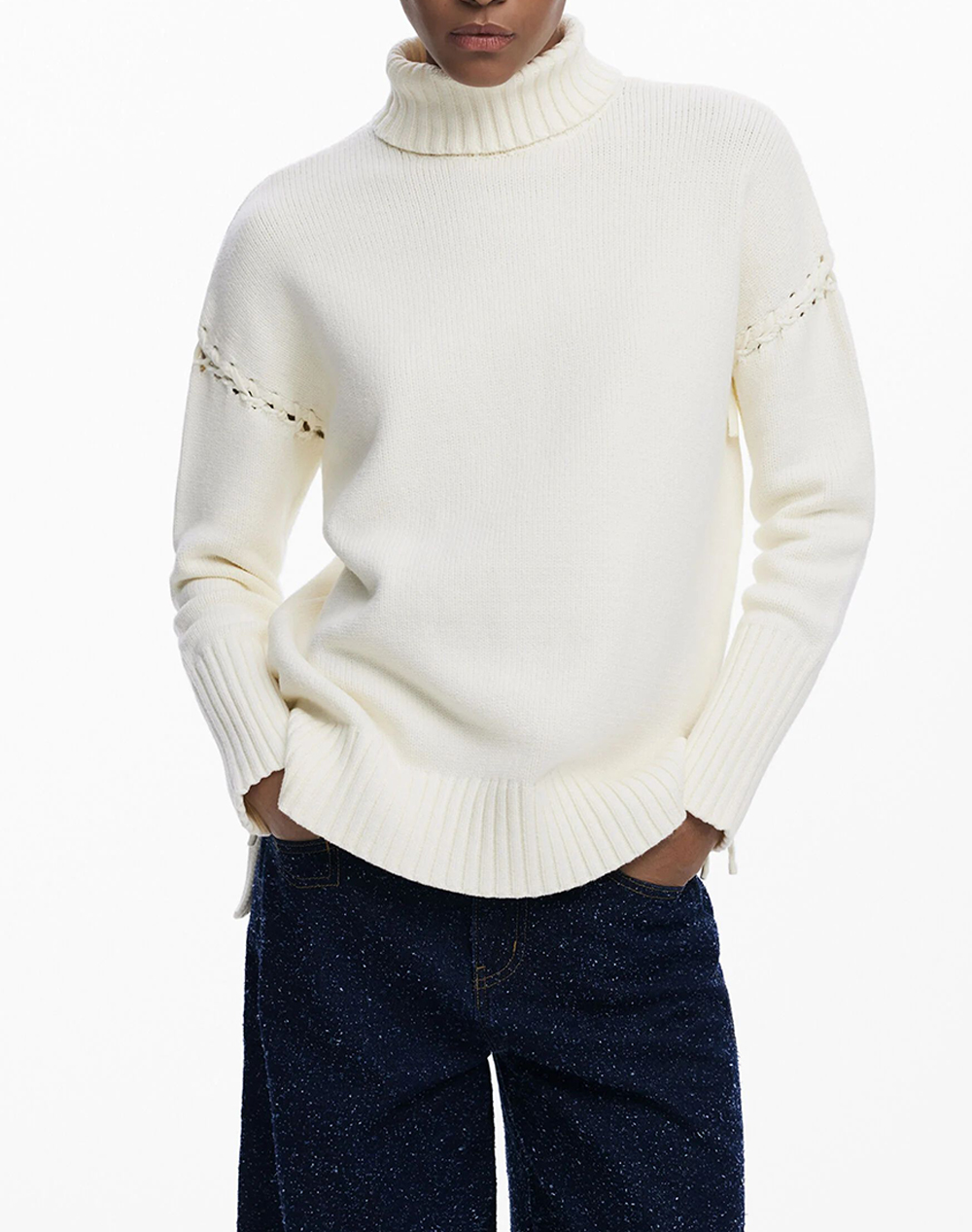 DESIGUAL JERS_VANTAA ΠΛΕΚΤΟ ΓΥΝΑΙΚΕΙΟ 25WWJF11-1011 OffWhite