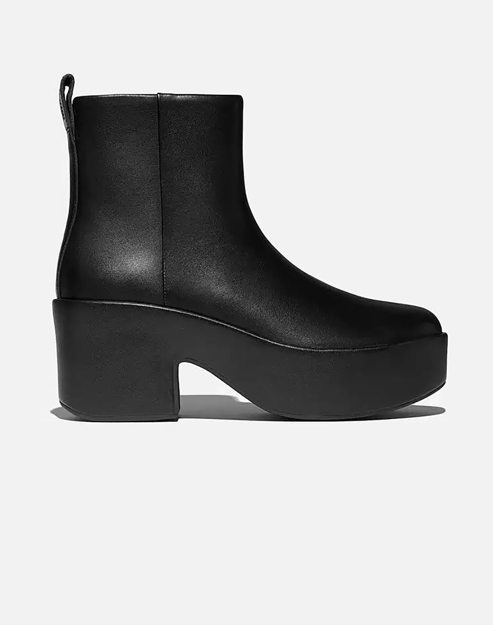 FIT FLOP FIT FLOP PLATFFORM ZIP UP ANKLE BOOT - LEATHER​ E4Z-090-ALL BLACK Black