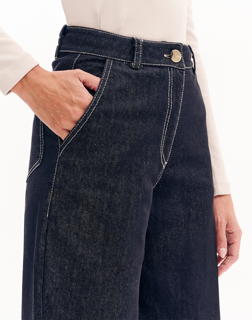 Forel Παντελόνι 081 20 05 014-Μαύρο Denimblack Γυναικεία ρούχα παντελόνια Jean 5P Cargo Politikos Shop Πολιτικός