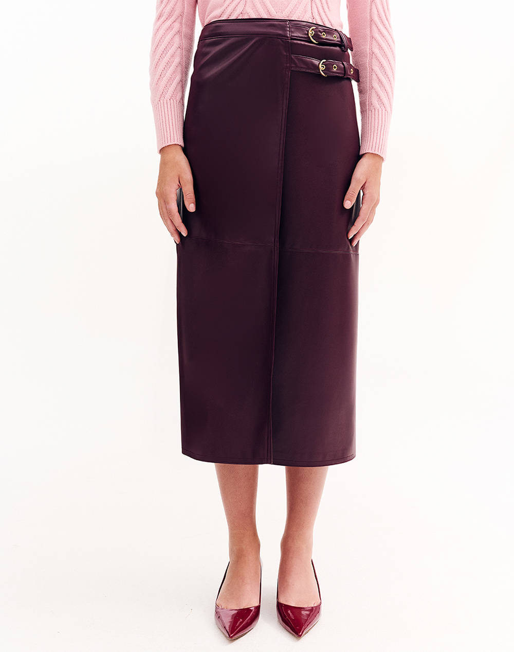 FOREL Φούστα φάκελος δερματίνη 081.00.01.030-ΜΠΟΡΝΤΩ Bordeux