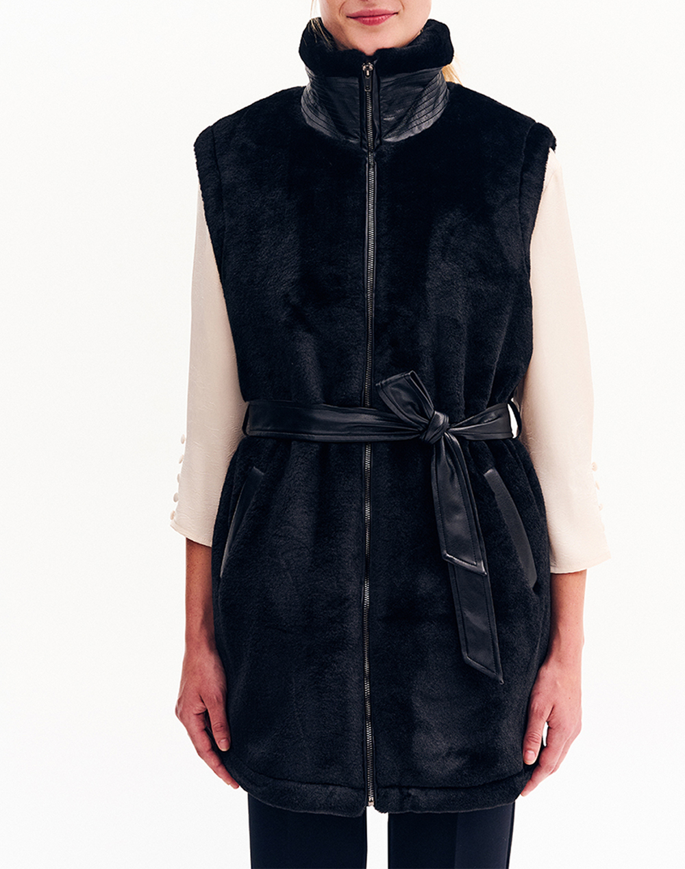 FOREL FOREL Γιλέκο αμάνικο γούνα 081.41.01.014-Μαύρο Black