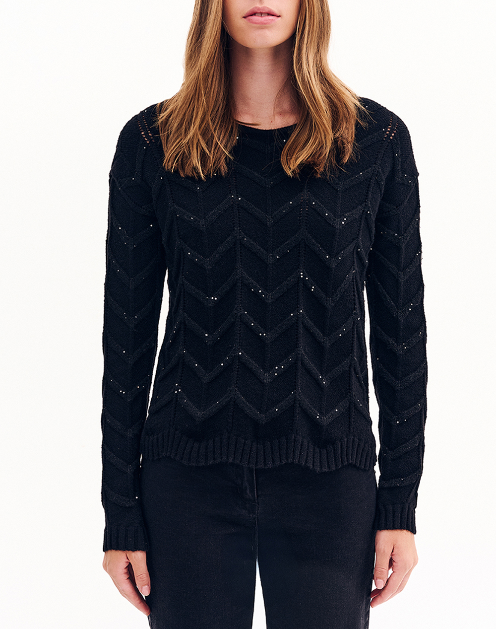 FOREL FOREL Πλεκτή μπλούζα 081.90.01.029-Μαύρο Black