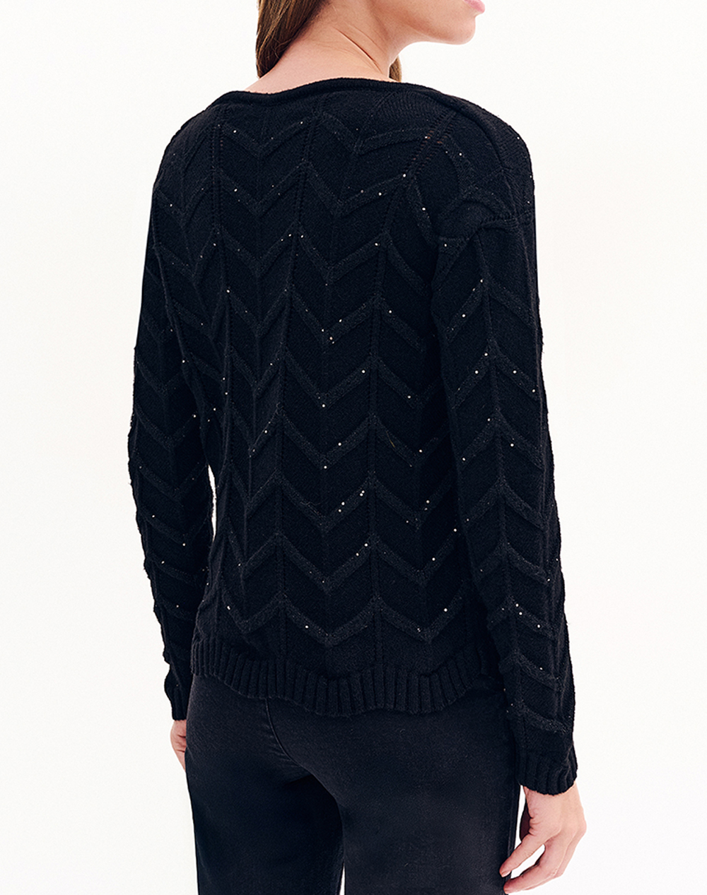 FOREL Πλεκτή μπλούζα 081.90.01.029-Μαύρο Black φωτογραφία