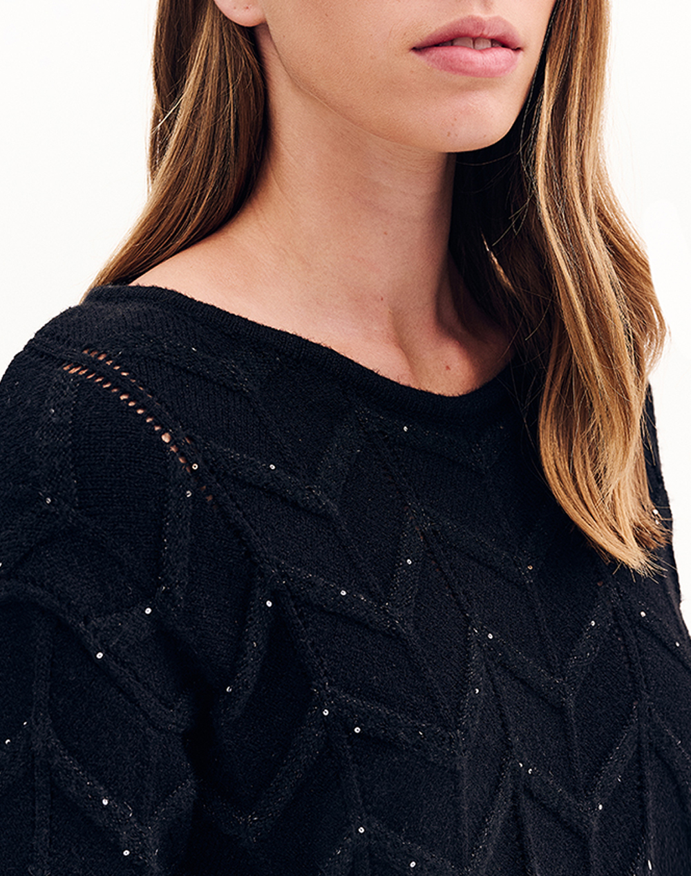 FOREL Πλεκτή μπλούζα 081.90.01.029-Μαύρο Black φωτογραφία