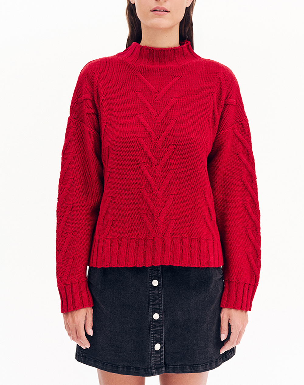 FOREL FOREL Πλεκτή μπλούζα 081.90.05.006-ΚΟΚΚΙΝΟ Red