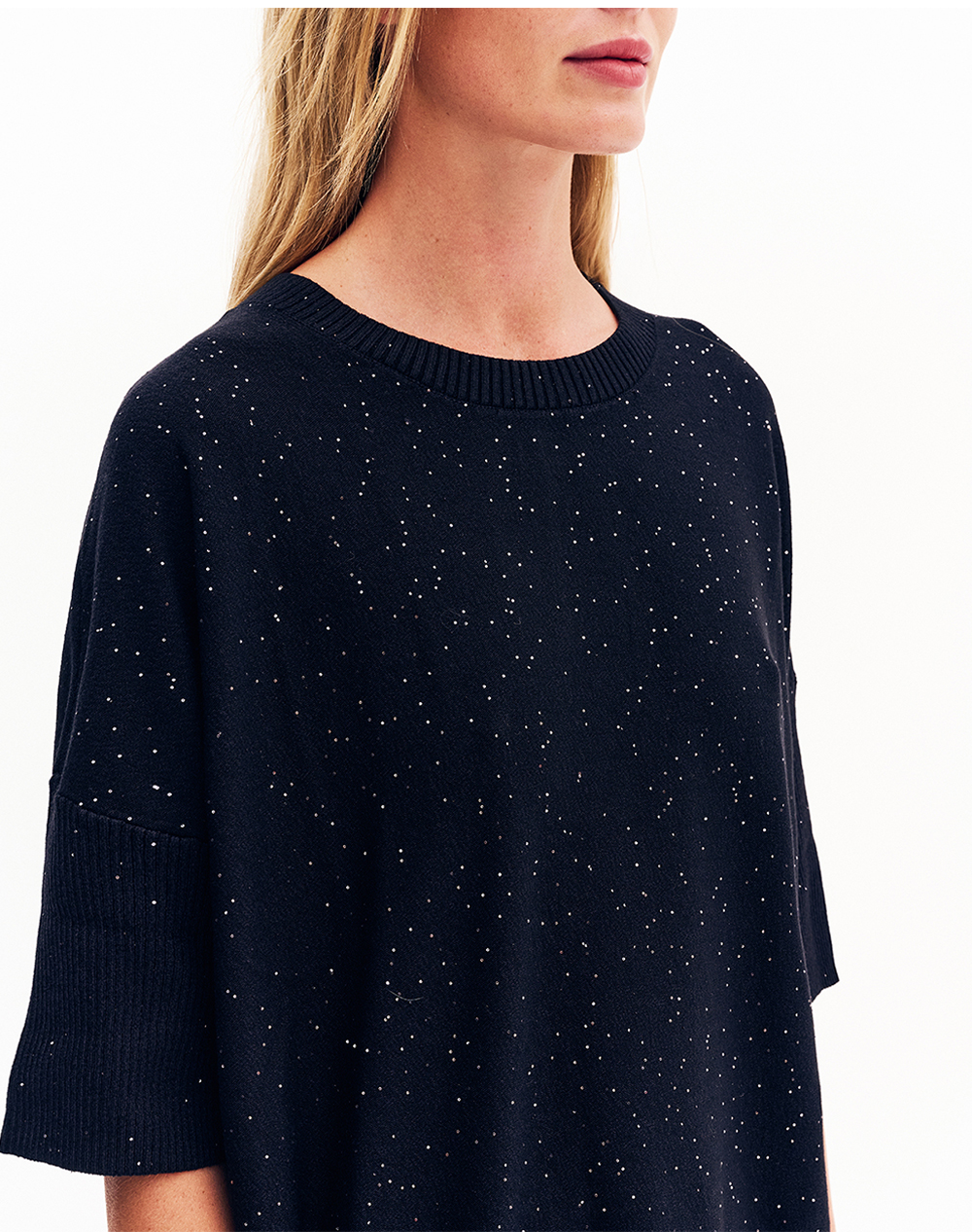 FOREL Πλεκτή μπλούζα 081.90.01.038-Μαύρο Black φωτογραφία