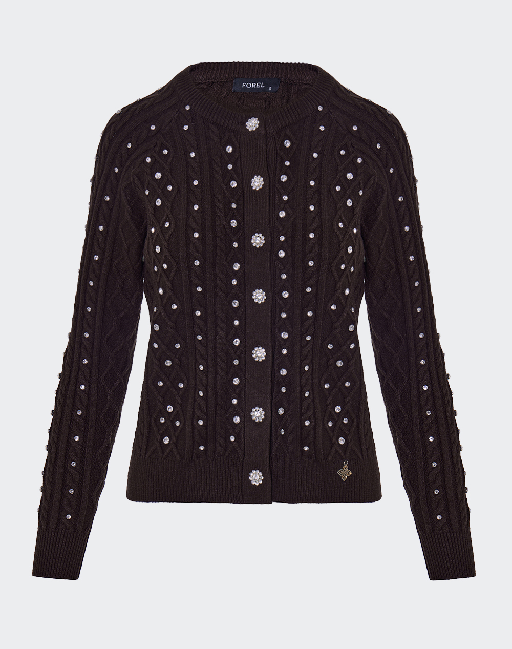 FOREL Πλεκτή ζακέτα 081.90.01.020-ΚΑΦΕ DarkBrown