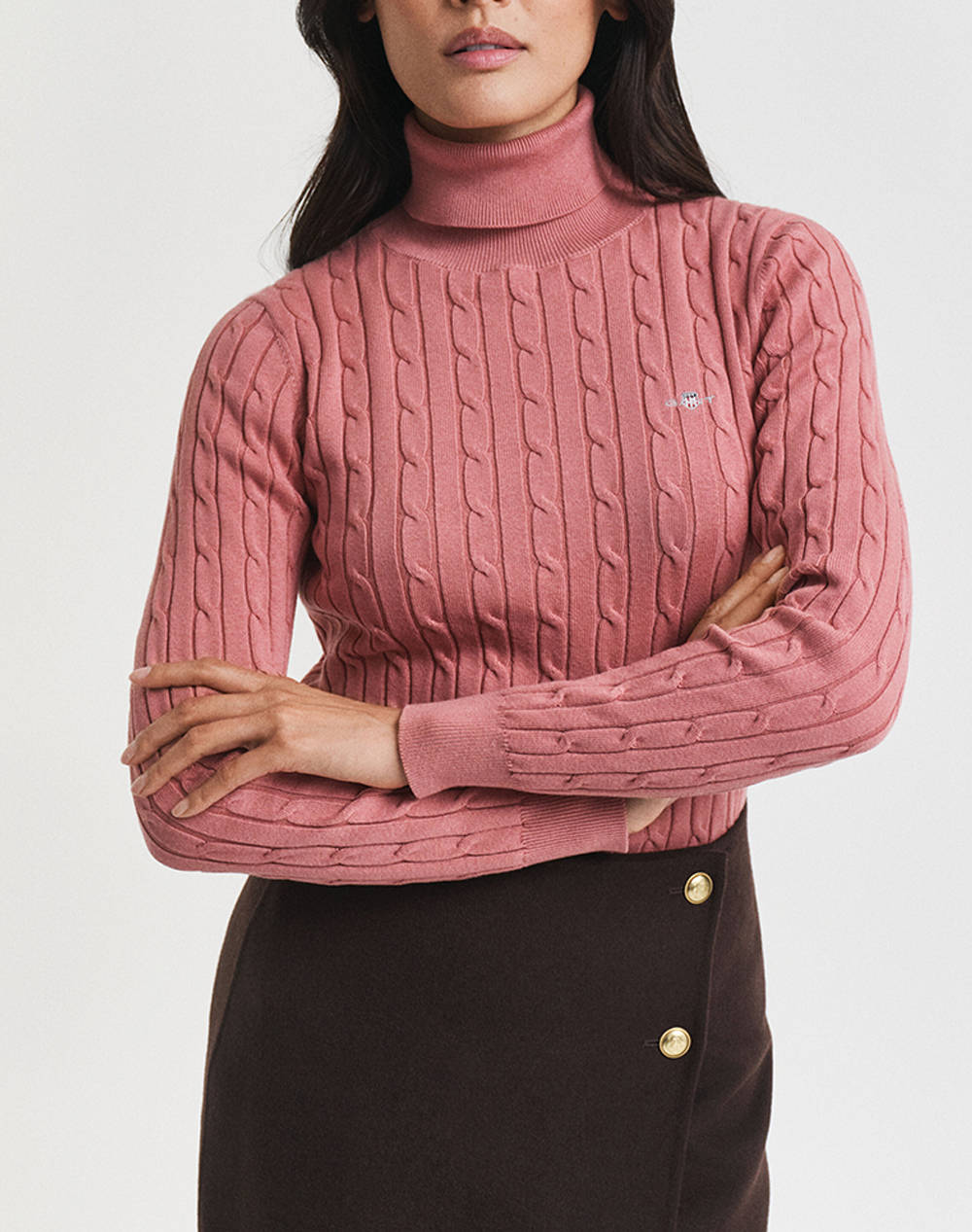 GANT ΠΟΥΛΟΒΕΡ ΜΜ STRETCH COTTON CABLE TURTLENECK 3GW4800102-654 deepPink