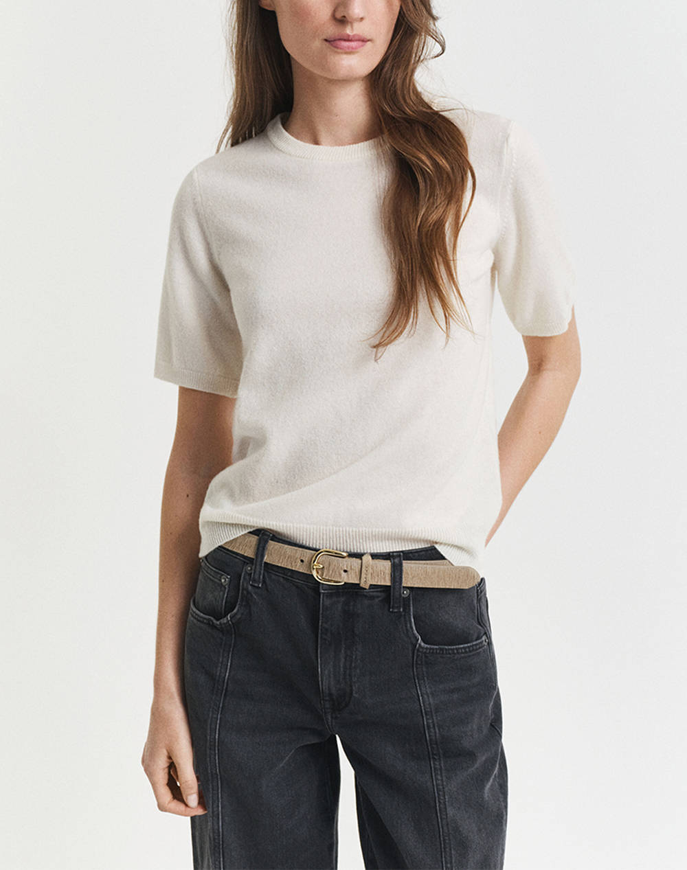 GANT ΠΟΥΛΟΒΕΡ ΚΜ SUPERFINE LAMBSWOOL SS C-NECK 3GW4805351-130 Cream