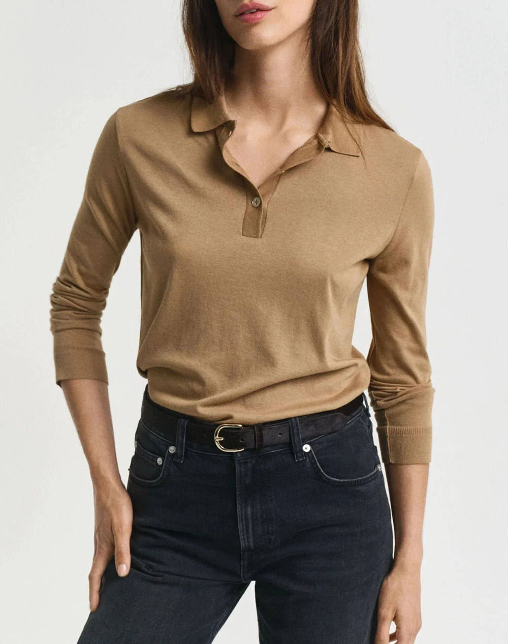 GANT GANT ΜΠΛΟΥΖΑ ΜΜ REG SEAMLESS BUTTON LS POLO 3GW4202635-213 SandyBrown