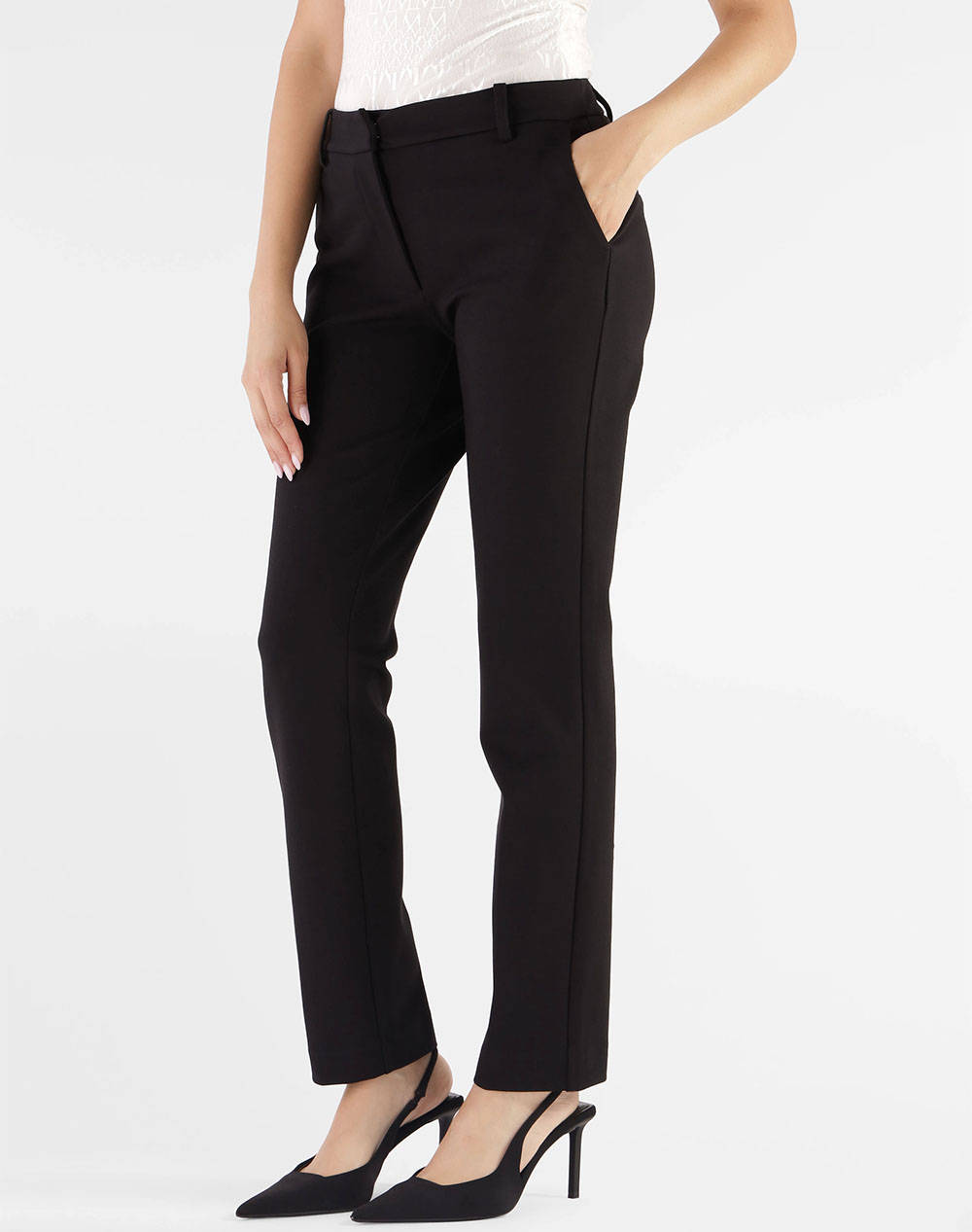 GUESS MARCIANO GUESS BY MARCIANO GWEN CHINO PANTS ΠΑΝΤΕΛΟΝΙ ΓΥΝΑΙΚΕΙΟ 5YGB117160A-JBLK Black