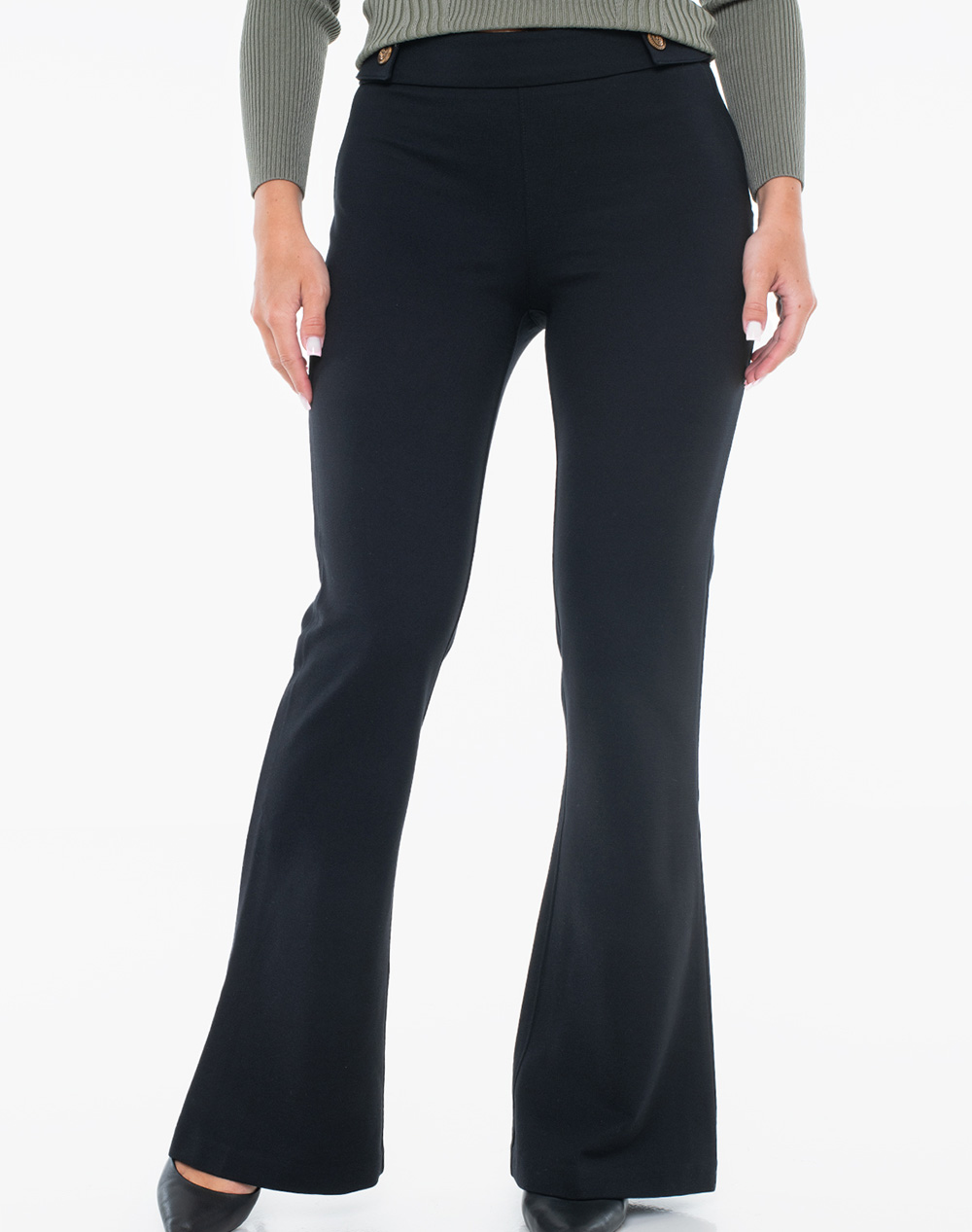 GUESS MAELICE BUTTONS FLARE PANT ΠΑΝΤΕΛΟΝΙ ΓΥΝΑΙΚΕΙΟ W5YB0IKCMU2-JBLK Black