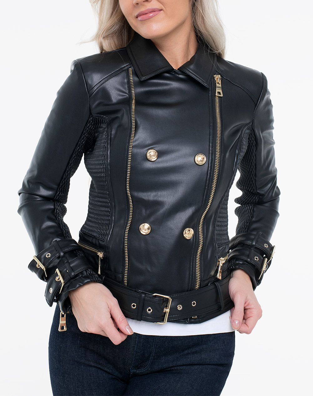 GUESS MYLA MOTO JACKET ΜΠΟΥΦΑΝ ΓΥΝΑΙΚΕΙΟ W4YL33K8S30-JTMU Black