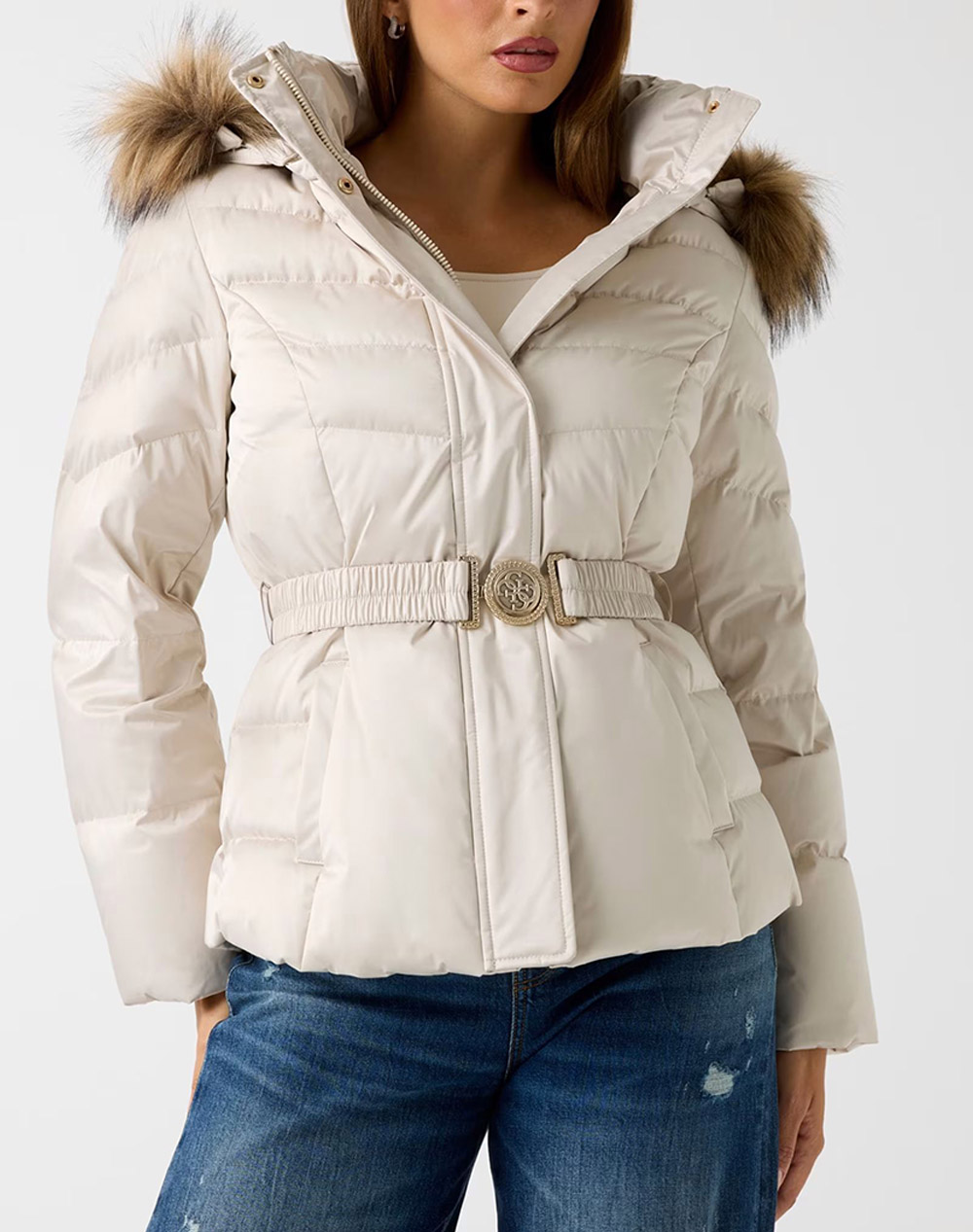 GUESS MARINA SHORT REAL DOWN ΜΠΟΥΦΑΝ ΓΥΝΑΙΚΕΙΟ W5BL31W2802-A115 Ecru