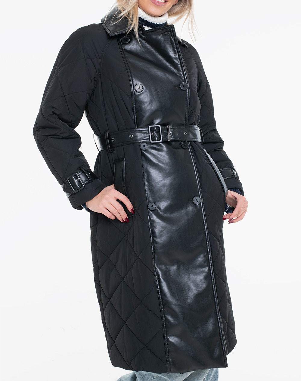 GUESS ALEXANE QUILTED TRENCH ΜΠΟΥΦΑΝ ΓΥΝΑΙΚΕΙΟ W5BL36W4070-JBLK Black