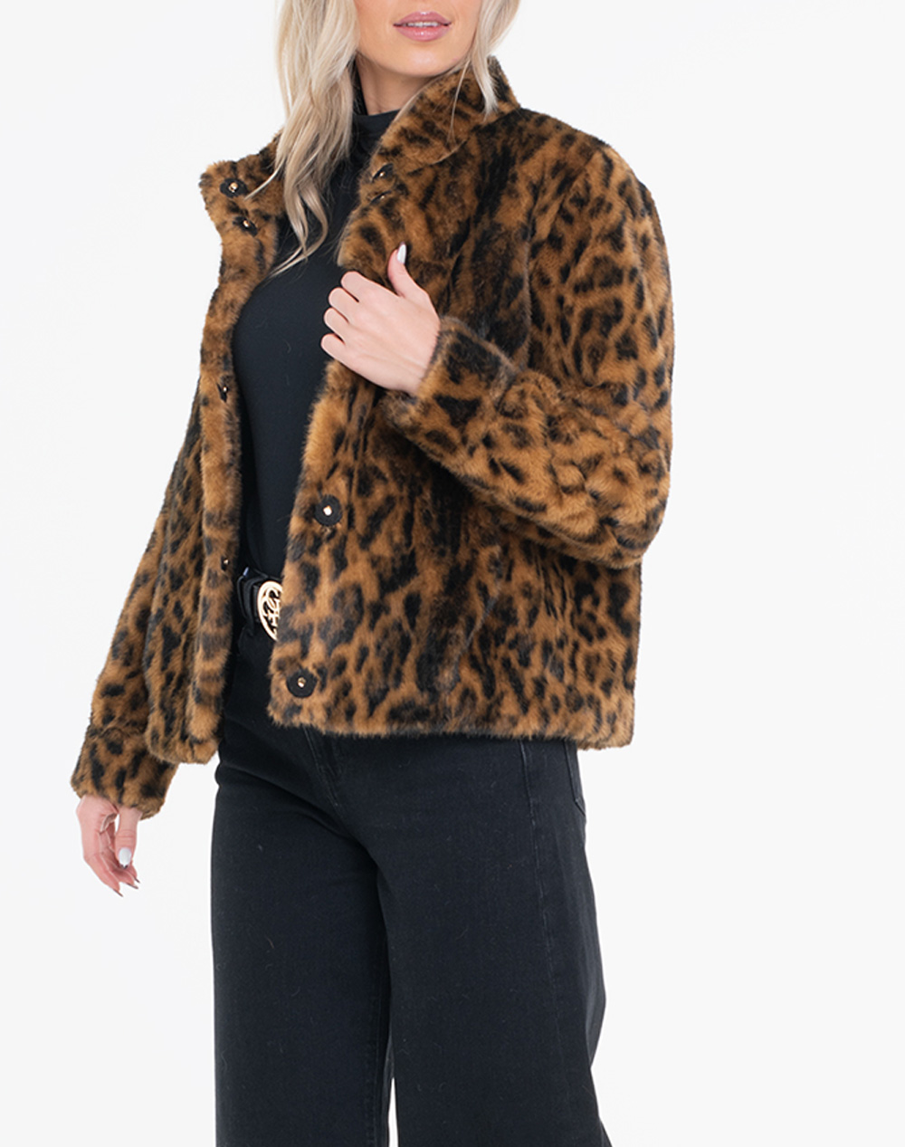 GUESS LUNA FAUX FUR LEOPARD JACKET ΜΠΟΥΦΑΝ ΓΥΝΑΙΚΕΙΟ W5BL65W3900-P340 Mixed