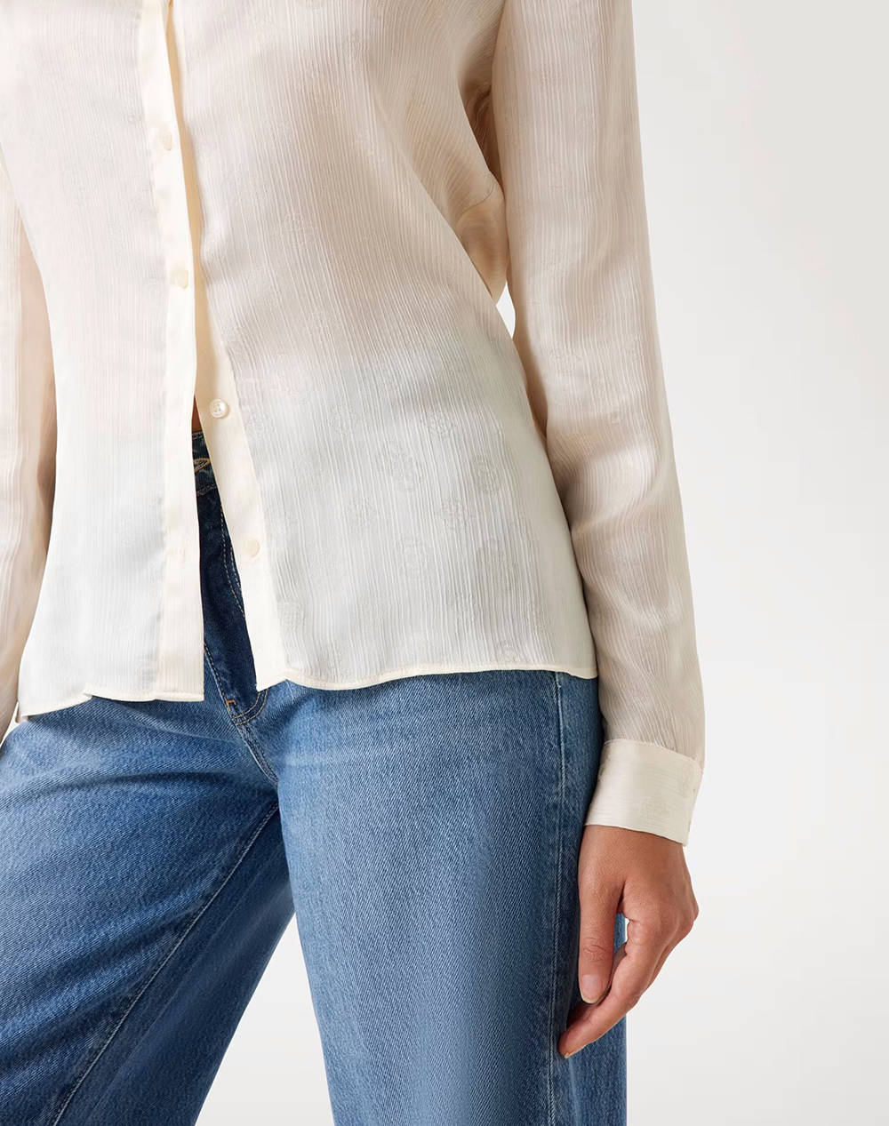 GUESS LS MARTHE LOGO SHIRT ΠΟΥΚΑΜΙΣΟ ΓΥΝΑΙΚΕΙΟ W5YH1AWHCR2-G1F7 Cream φωτογραφία