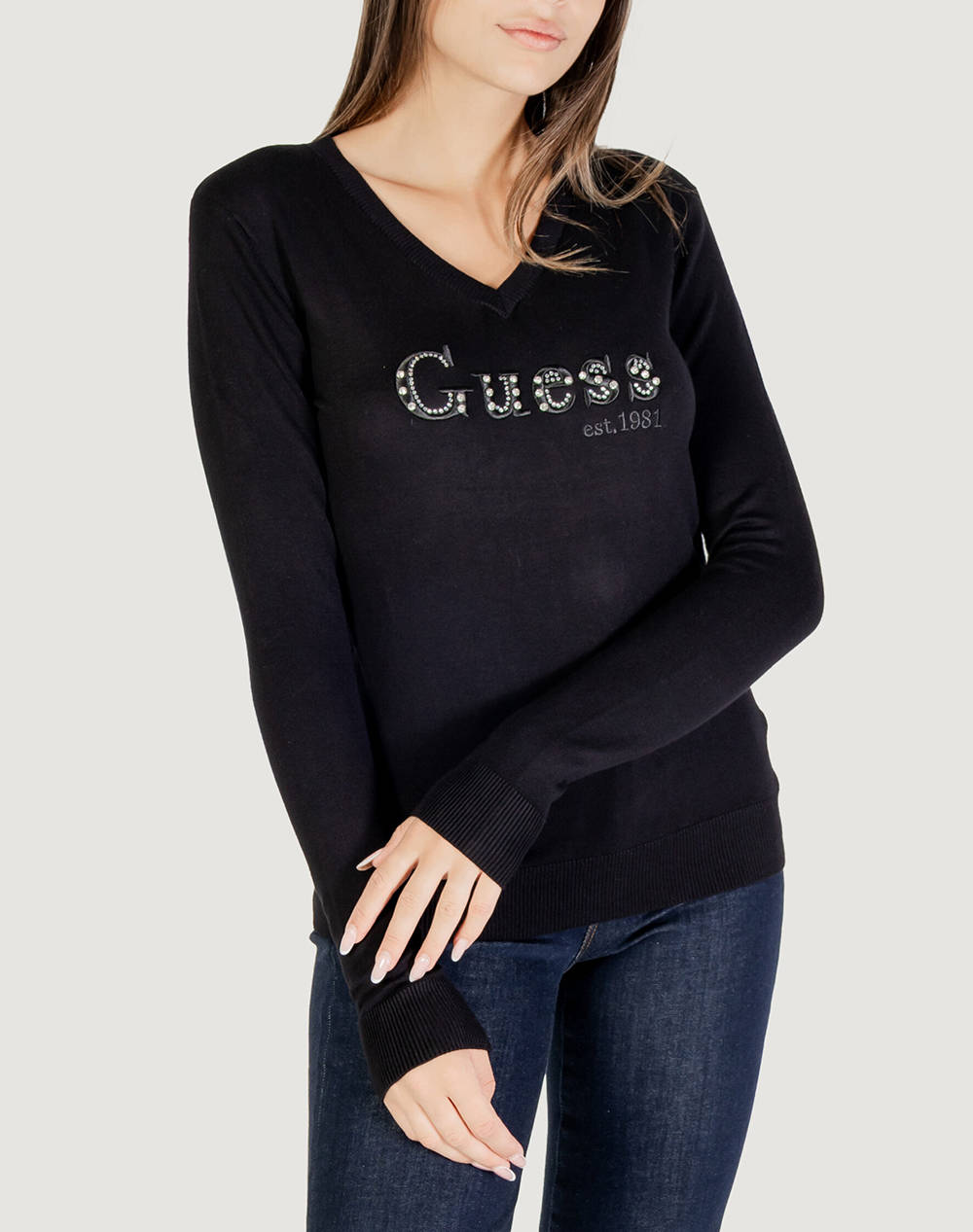 GUESS GUESS LS VN KENZIE LOGO SWTR ΠΛΕΚΤΟ ΓΥΝΑΙΚΕΙΟ W5YR24Z2NQ2-JBLK Black