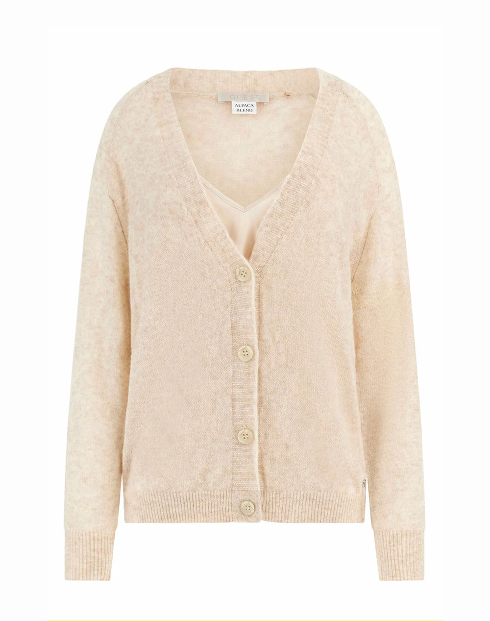 GUESS LS VN IZABELLA CARDI SWTR ΠΛΕΚΤΟ ΓΥΝΑΙΚΕΙΟ W5BR21Z3HQ0-F14G Cream
