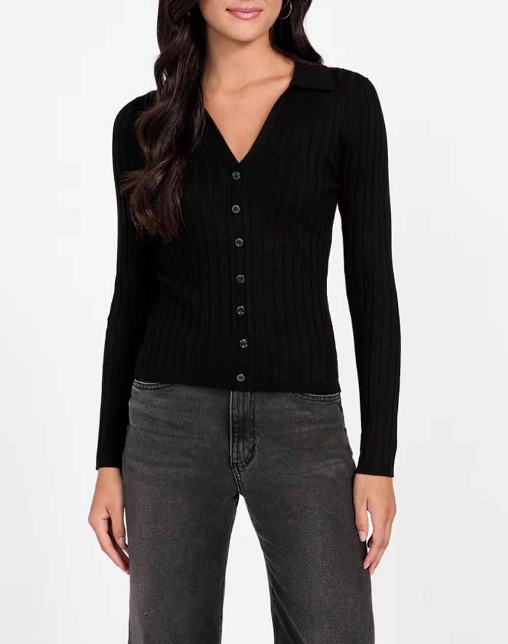 GUESS GUESS LS VN RIB MIRANDA SWTR ΠΛΕΚΤΟ ΓΥΝΑΙΚΕΙΟ W5BR51Z2YK2-JBLK Black