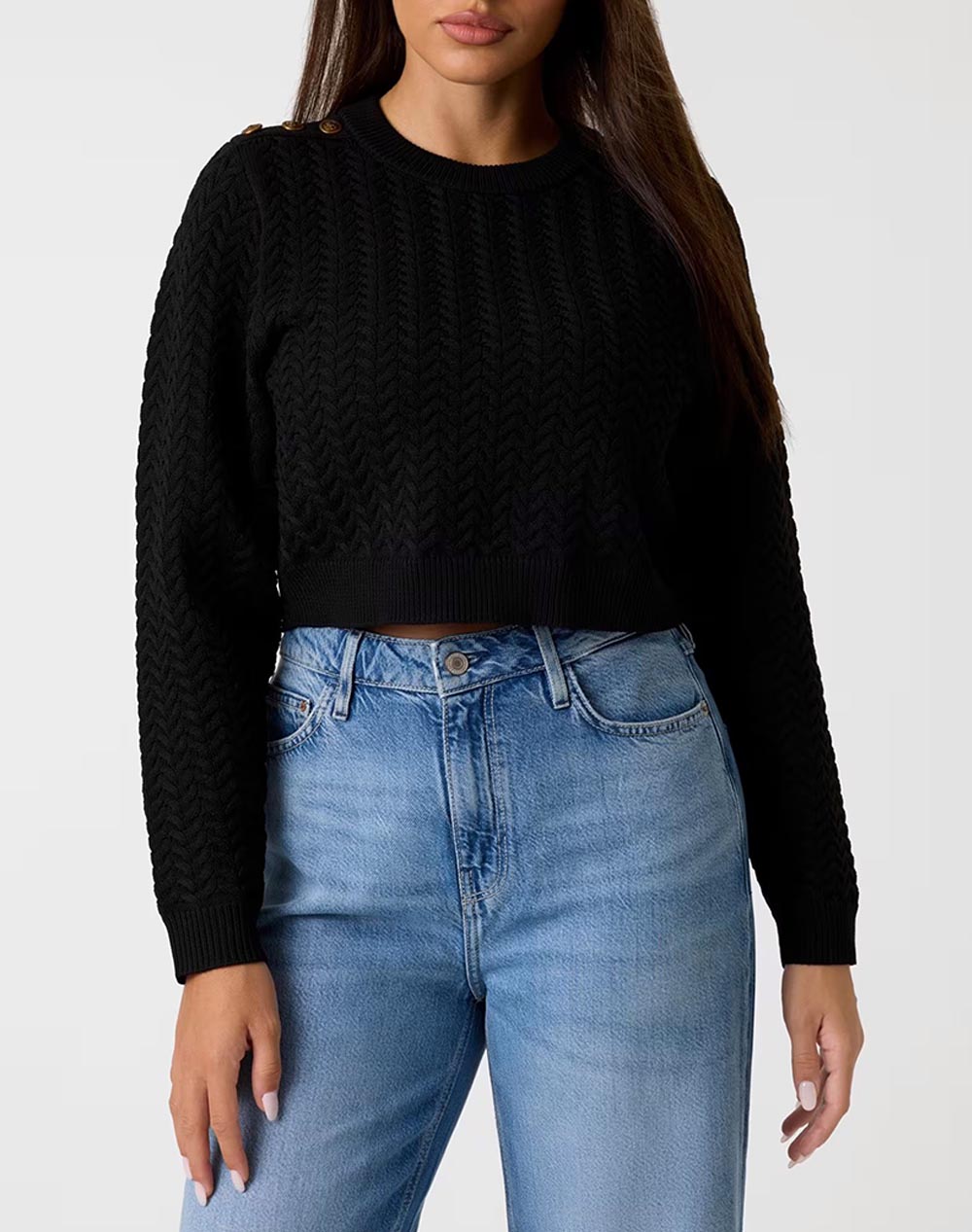 GUESS LS CN LOGO BUTTON REONA SWTR ΠΛΕΚΤΟ ΓΥΝΑΙΚΕΙΟ W5BR87Z3LX2-JBLK Black