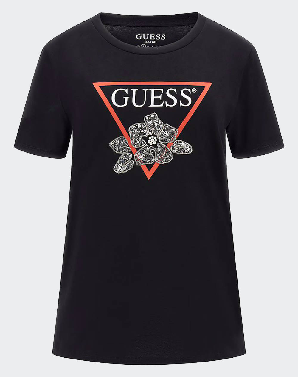 GUESS SS FLOWER BLING EASY TEE ΜΠΛΟΥΖΑ ΓΥΝΑΙΚΕΙΟ W5YI38I3Z14-JBLK Black