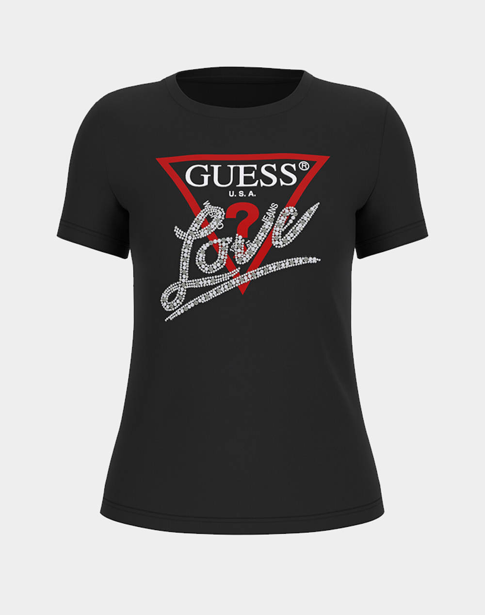 GUESS SS CN PEARLS LOVE TRIANGLE TEE ΜΠΛΟΥΖΑ ΓΥΝΑΙΚΕΙΟ W5YI40I3Z14-JBLK Black