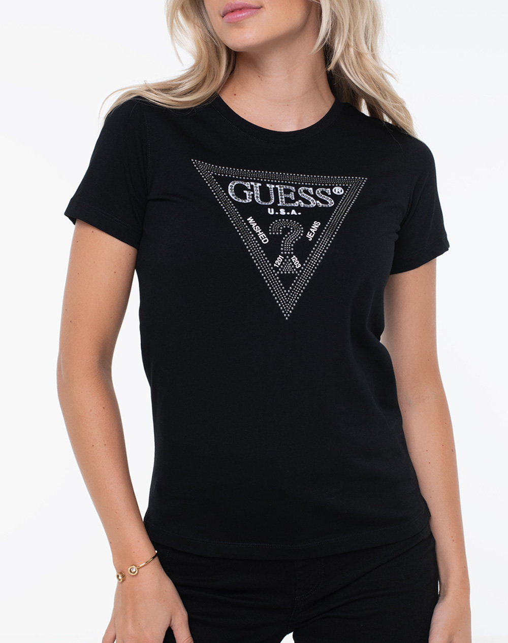 GUESS GUESS SS CN KRYSTAL TRIANGLE TEE ΜΠΛΟΥΖΑ ΓΥΝΑΙΚΕΙΟ W5BI18I3Z14-JBLK Black
