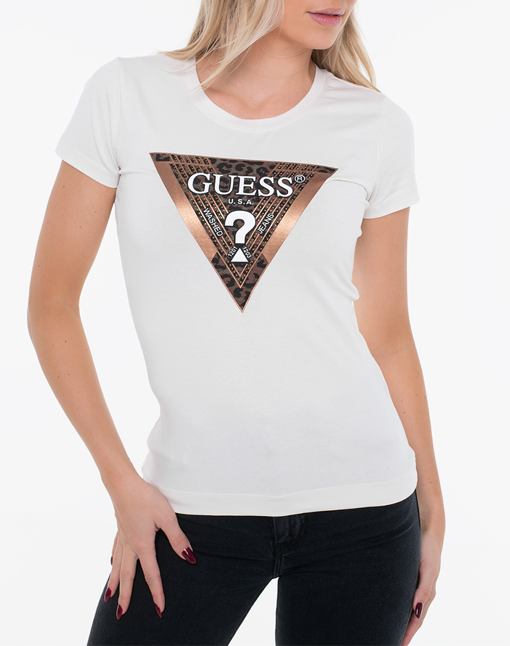 GUESS SS CN LEO TRIANGLE TEE ΜΠΛΟΥΖΑ ΓΥΝΑΙΚΕΙΟ W5BI28J1314-G012 OffWhite